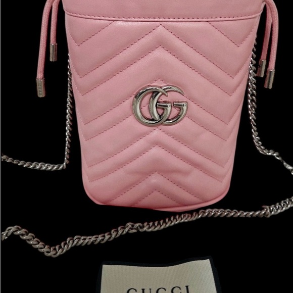 EUC- Gucci Pink Marmont Mini Bucket Bag  💕 - Picture 2 of 13